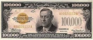 Billete de cien mil dólares