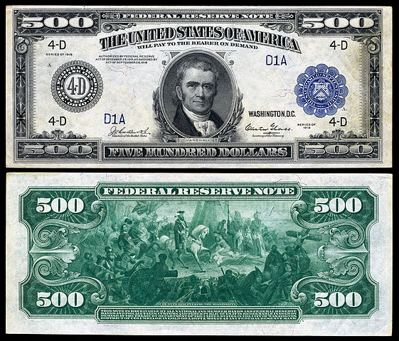 561px Us 500 Frn 1918 Fr 1132d Cambio Euro Dolar